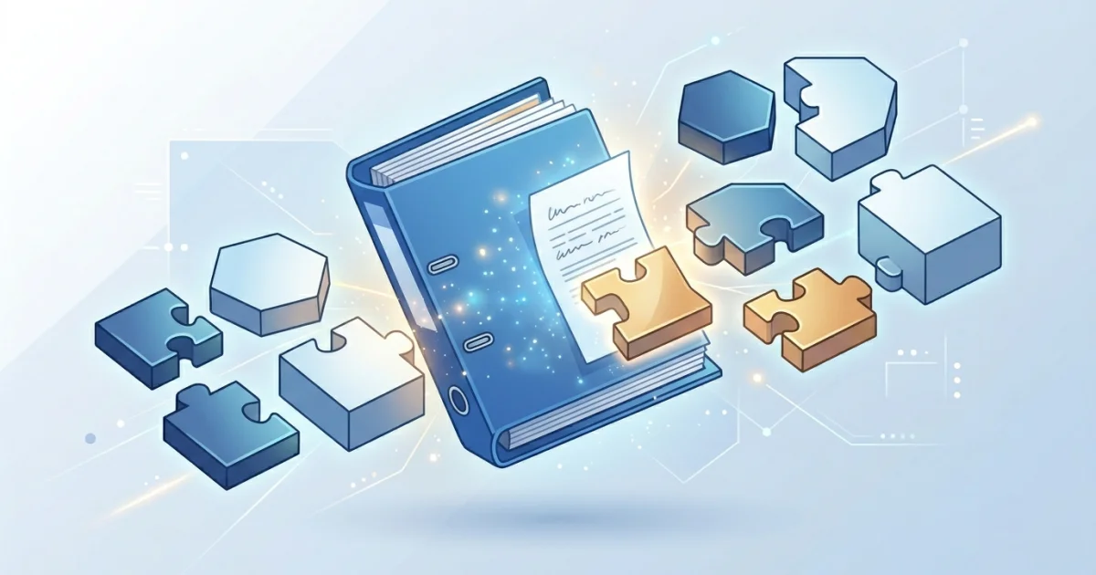 Carpeta de programación didáctica con piezas de puzle representando las 12 secciones obligatorias LOMLOE