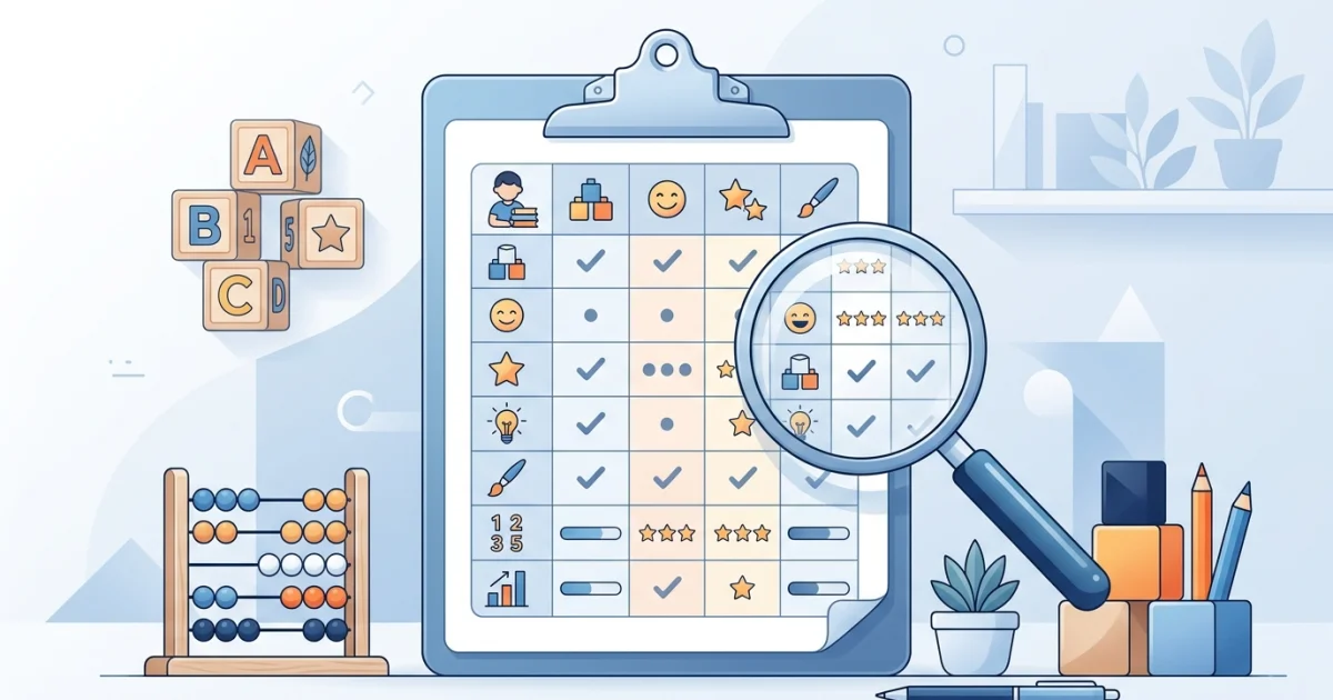 Rúbrica de evaluación de un supuesto práctico de Educación Infantil vista con lupa